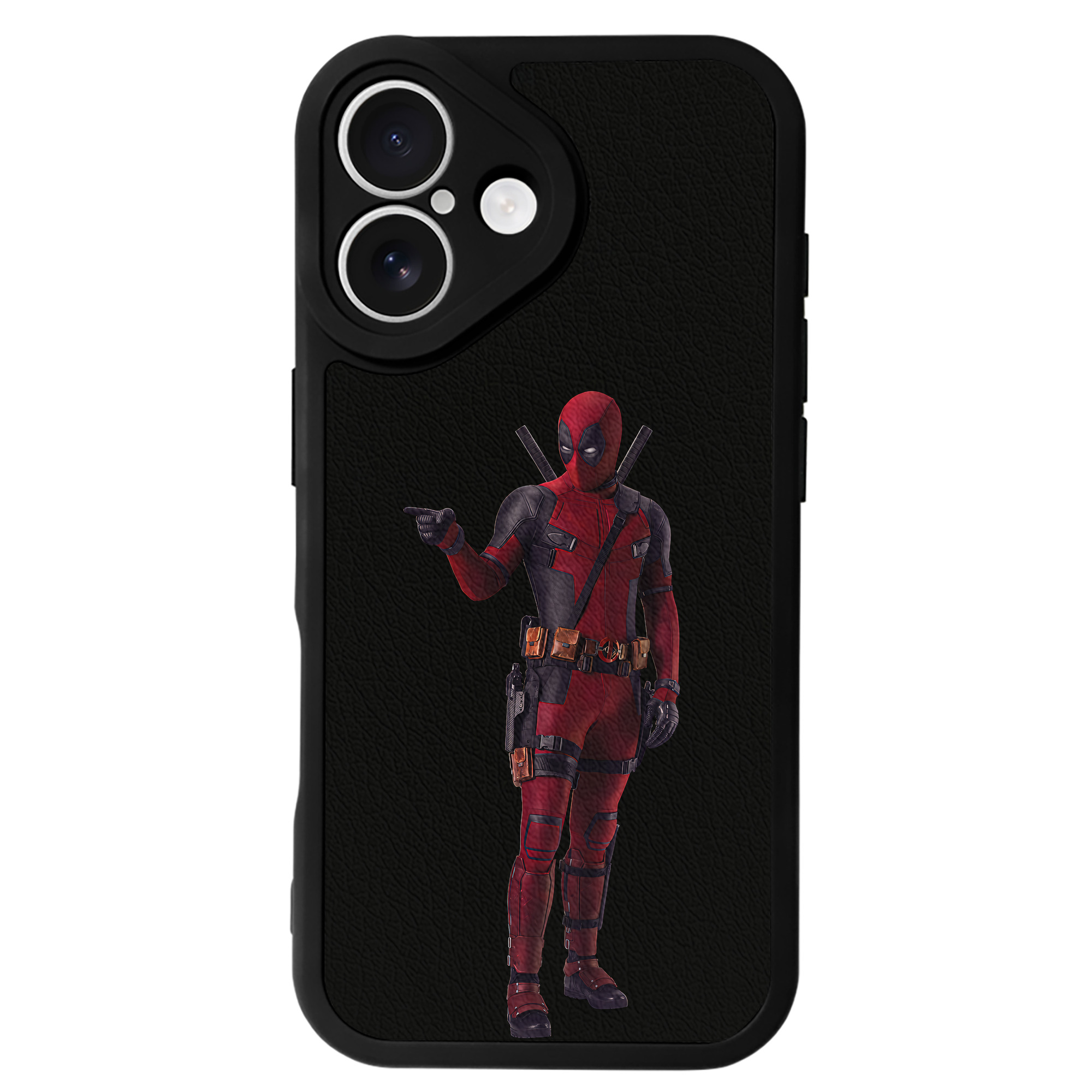 （画像用） Deadpool デッドプール 【iPhone 16シリーズ対応】シリコンスマホケース（レザー調） 材質：シリコン